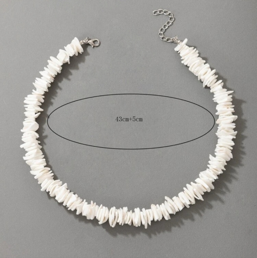 White Puka Shell Beads Necklace - Picture 4 of 5